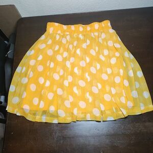 Polka Dot Yellow Skirt Large Size 24" , Can Stretch To 36"